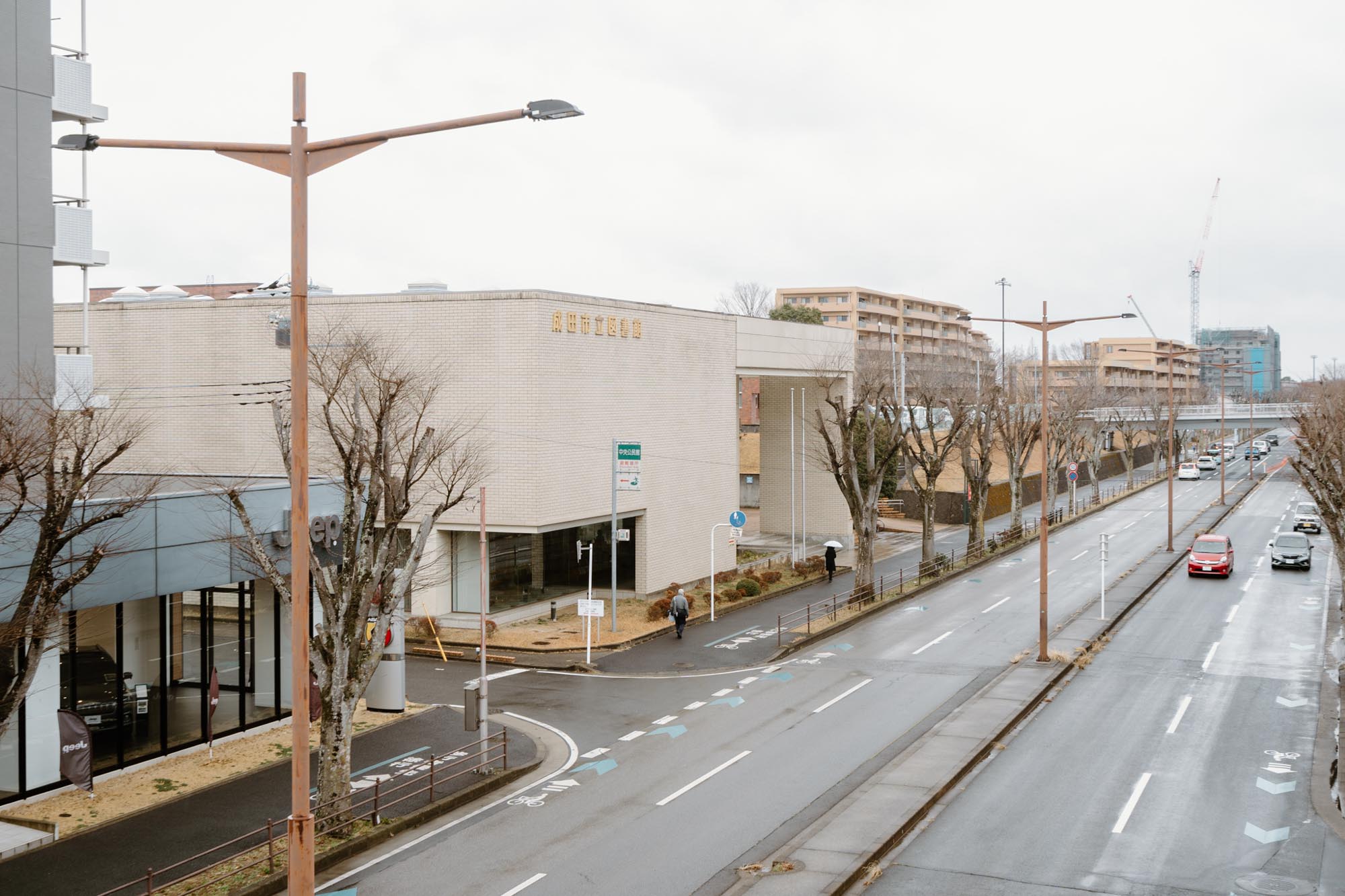 そのすぐ近くには、成田市立図書館も。